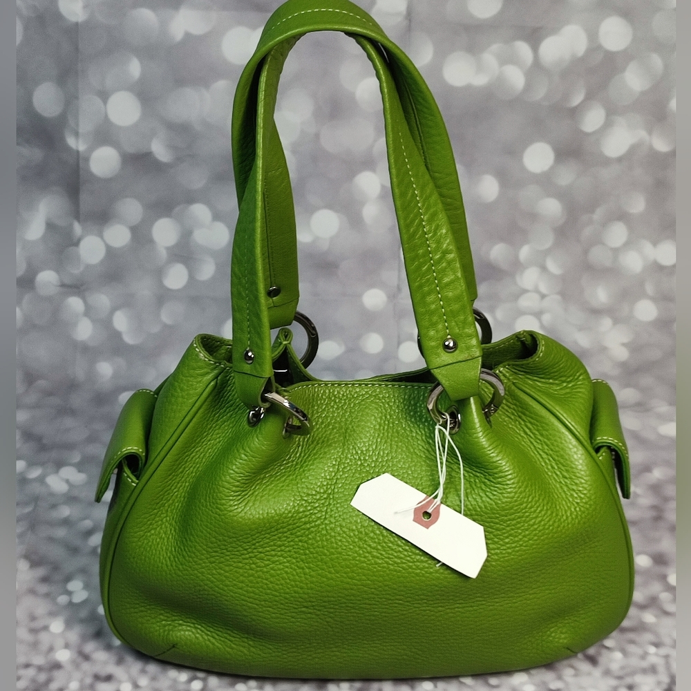 TALBOTS Shoulder Hand Bag Satchel HOBO Light Green High Quality Leather NWOT - Picture 3 of 12